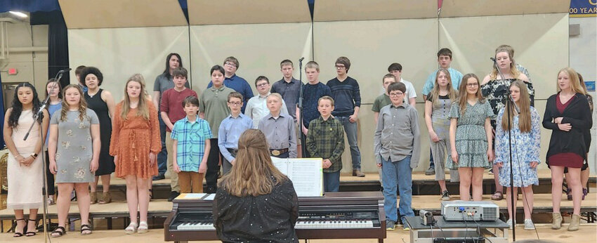 Middle school chorus shares their vocal talents under the leadership of Lynn Brown.
