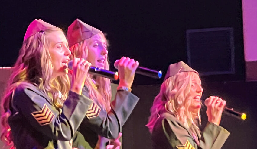 De Smet&rsquo;s second concert of the 2023 Area Concert Series took place on Sunday with the Gibson Girls from Jerseyville, Ill., performing to a full house at the De Smet Event Center. Pictured are Kabryn, left, Kathryn and Alisha as they beautifully harmonized many patriotic and old-time songs to the delight of the audience. The sisters have traveled nationwide and are well known for taking part in the Honor Flights to Washington, D.C., visiting and entertaining many veterans. The next concert will be July 9 with the legendary Diamonds group taking the stage.