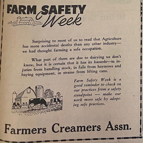 SEVENTY-FIVE YEARS AGO: This ad from the Farmers Creamers Association in 1948 is a good reminder even today.