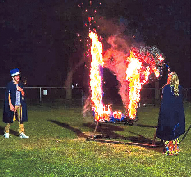 Lake Preston held homecoming coronation on Monday night, crowning King Josh McMasters and Queen Faith Steffensen. After coronation was the annual burning of the I/ LP.