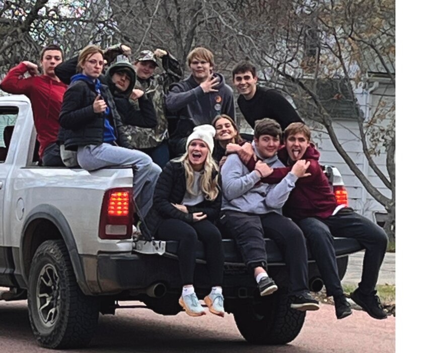 The De Smet junior class spent Saturday morning delivering 624 forty-pound bags of softener salt to area residents to raise money for prom. The juniors not only raised money, but they provided a great service, carrying the salt to the softener location in the residents' homes.