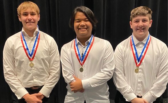 The De Smet Reader&rsquo;s Theatre group, Samuel Gigov, left, Willem Lim and Payton Botkin, received a superior rating at state competition. Senior Willem Lim earned himself a superior at the South Dakota State Oral Interpretation Festival for his performance of &ldquo;Ulalume&rdquo; by Edgar Allan Poe.