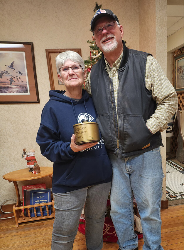 Marlys, left, and John Vincent were the Golden Crockpot winners at Christmas Around Town held the beginning of December.
