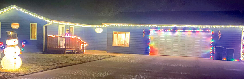 Lake Preston Chamber/4 Lakes Forward and Otter Tail Power Company announce the week three winner in the Christmas Lighting Contest. Blaine and Deborah Miller at 501 Manor Ave, will receive $25 in Chamber Bucks. Otter Tail Power Company sponsors this event every year in December.