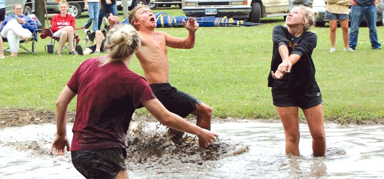 Although some parts of the county had up to 15&rdquo; of rain this weekend, it didn&rsquo;t stop the fun in Carthage for Straw Bale Days, including their popular mud volleyball tournament, which had about 25 teams participating. Carthage didn&rsquo;t get as much rain as other areas and still had to use a hose to play their mud volleyball.