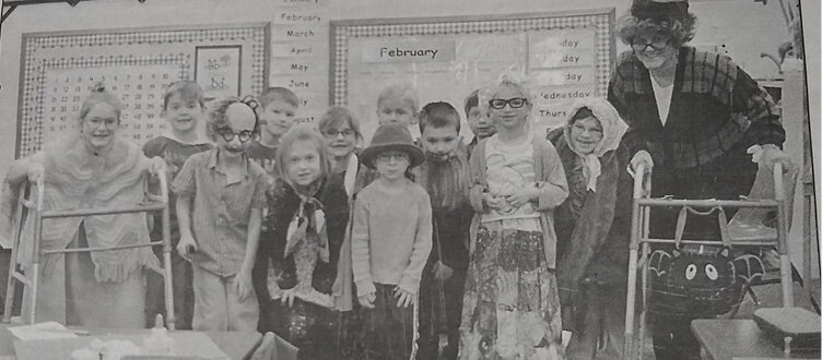 TEN YEARS AGO: Mrs. Liz McGuire&rsquo;s kindergarten class celebrated the 100th day of school by dressing up like they were 100 years old. The entire day of school was filled with activities, all related to the number 100.