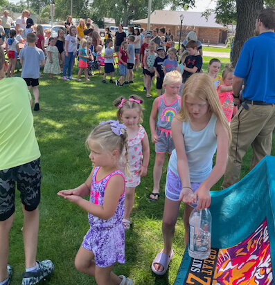 Over 75 children and adults attended the Great Plains ZooMobile program at the Hazel L. Meyer Memorial Library in De Smet on June 25.