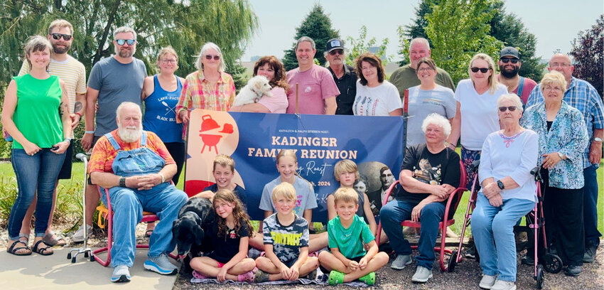 On Aug. 24, the family of George and Ella (Wehrkamp) Kadinger celebrated a family reunion. The Kadingers and their children, Floyd, Kenneth, MaryAnn and George, were long-time residents of the Clark County/Willow Lake area. Each family was represented at the reunion, with many memories shared. Family came from Sturgis, S.D., Illinois, Kansas, Nebraska and eastern South Dakota.