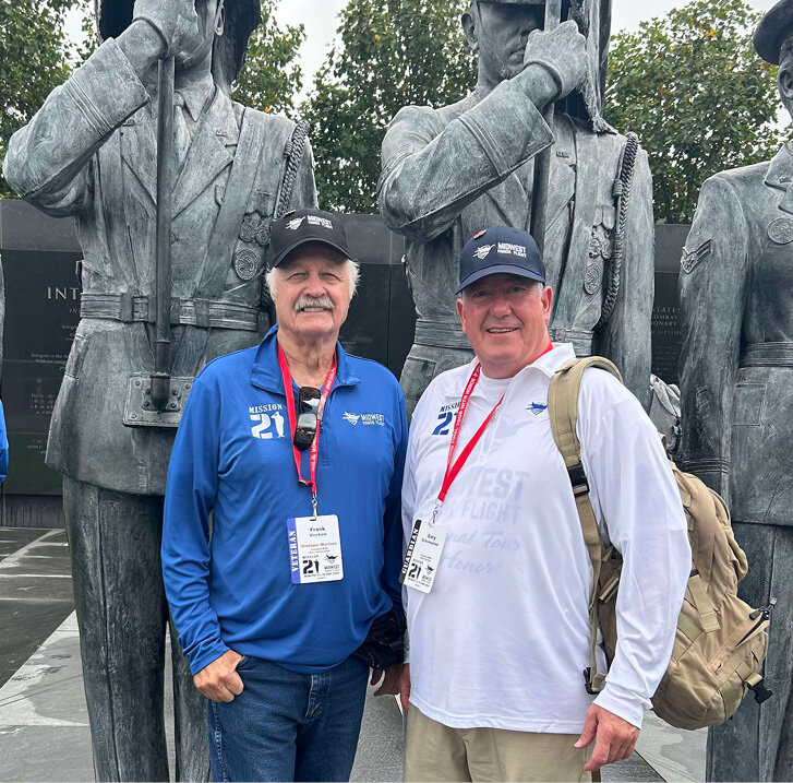 Frank Virchow, left, and Gary Schumacher visited Washington, D.C., on a Midwest Honor Flight last week.