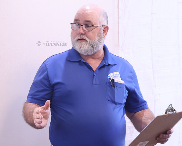 Randy Crossett, Public Works Director addresses some of the concerns of water customers.