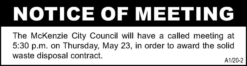 McKenzie City Council Meeting | The Mckenzie Banner