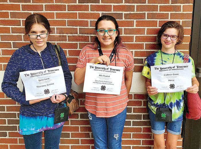 Area 4-Hers attending Academic Conference (L to R): Esme Lamb, Carroll County; Allie Paschall, Henry County; and Cadence Guinn, Carroll County.