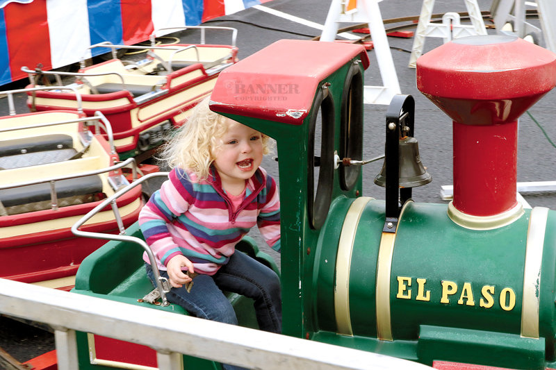 Myla Patterson, 3, daughter of Ashton Clay and Richard Patterson enjoyed riding the miniature train.