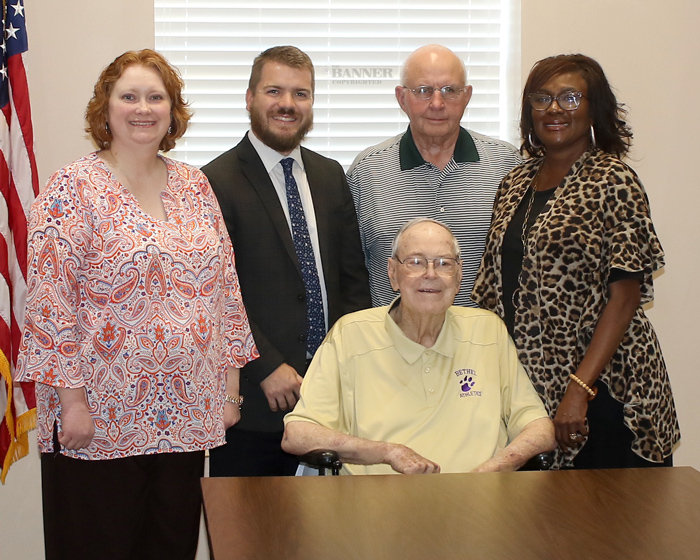 Watershed Authority Board &mdash; seated Dale Kelley, (L to R) Kim Carter, recording secretary; Joseph Butler, Bob Clark, and Natalie Porter. Absent are Brad Chappell and Joe Smothers.