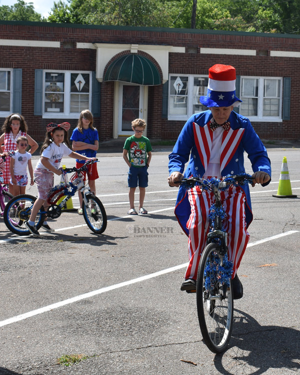 Uncle Sam leading the way during the Kids Parade on Monday, July 4.