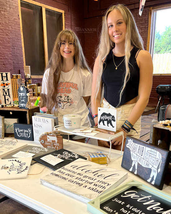 Lilly and Olivia Walker, of LNO Company, sold handmade home decor and more at their booth.