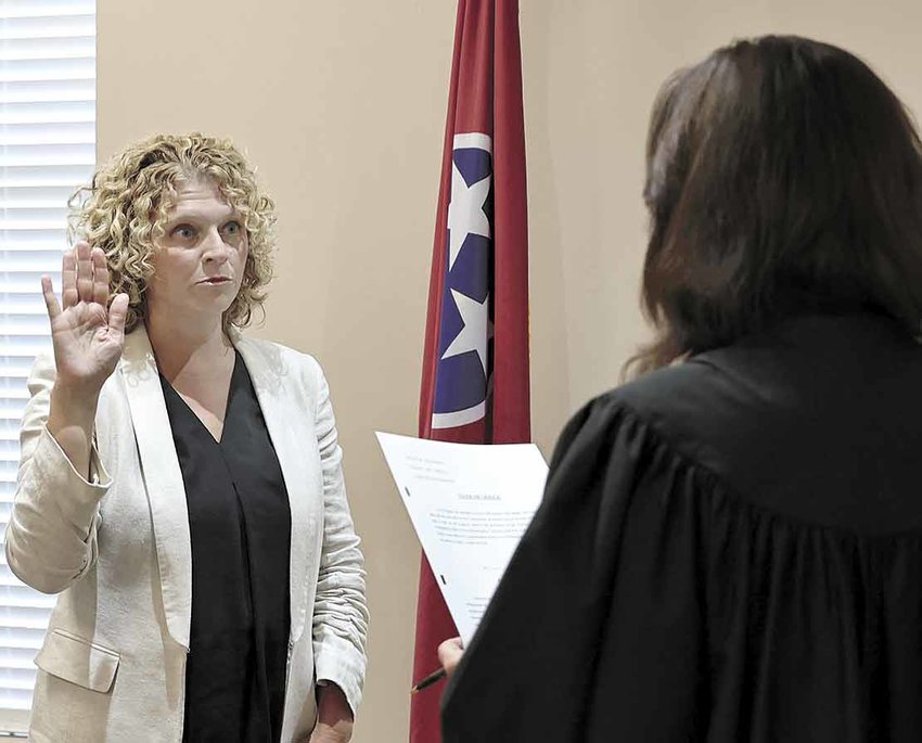 Lori Nolen was administered the oath of office by Huntingdon Town Judge Marsha Johns. Nolen is the newest councilperson for Huntingdon.