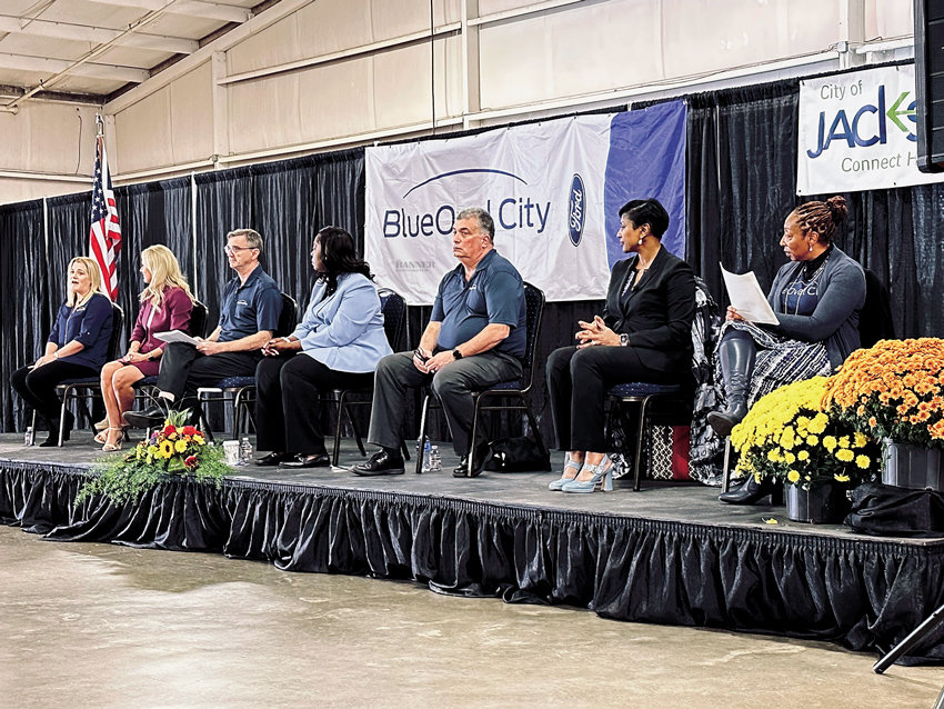Panelists with BlueOval City and SK Battery speak of the future of the West Tennessee assembly plant of Ford Motor Company.