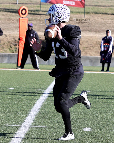 Bethel&rsquo;s Joaquin Collazo III looking downfield to throw.