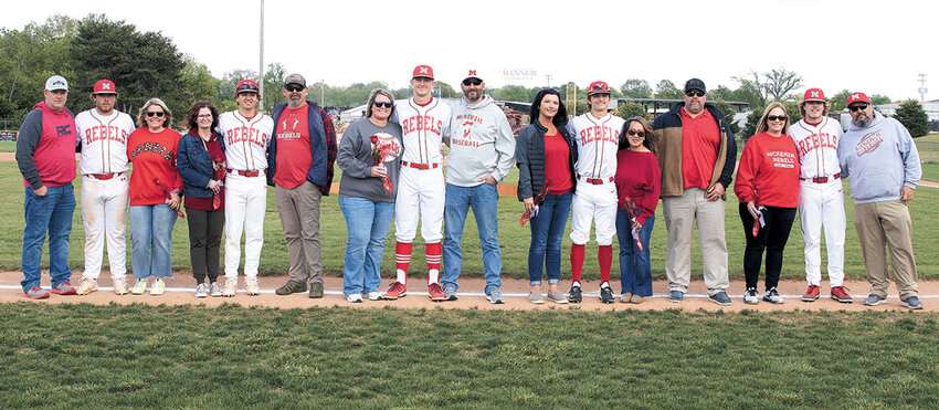 (L to R): Ty Anderson and parents Joey and Autumn; Braden Birmingham and parents Angela and Randy; Jackson Cassidy with parents Angela and George; Hayden Hixson with parents Eddie and Raquel Hixson and Monica Brogdon; and Nolan Renfro with parents Zach and Jill.