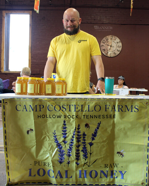 Camp Costello Farms of Hollow Rock sold pure local honey, recently sourced and jarred.