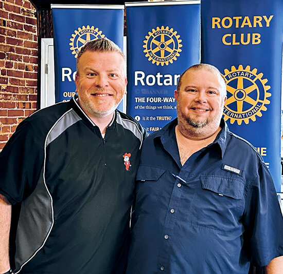 Matthew Holt, executive director of Renaissance, and Jason Martin, president-elect of the Rotary Club of McKenzie.