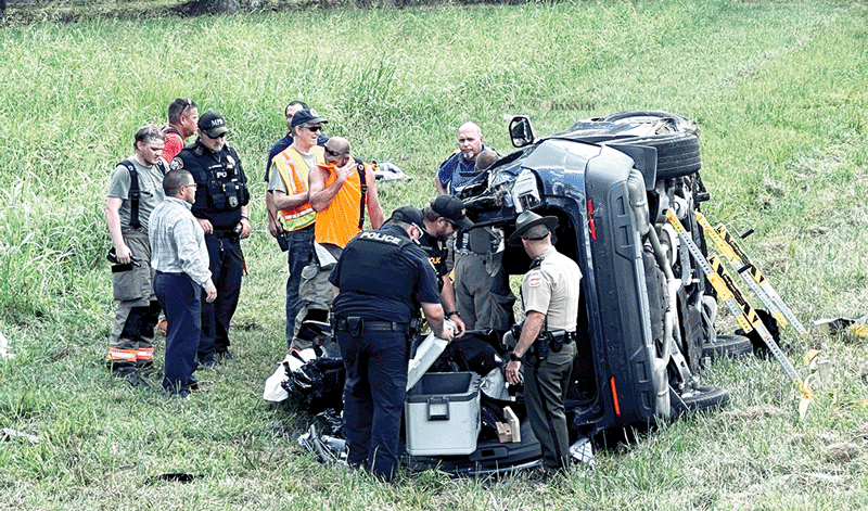 A patient was extricated and transported after a rollover crash on State Route 22 on Sunday morning.