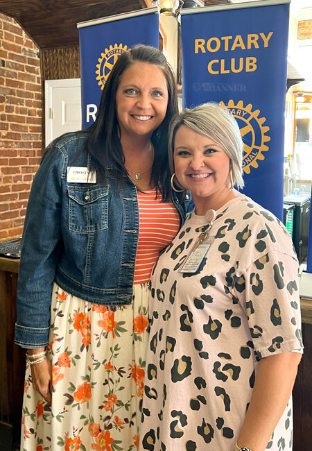 Pictured (L to R) are club vice-president Christy Williams and Ellen Pruitt.