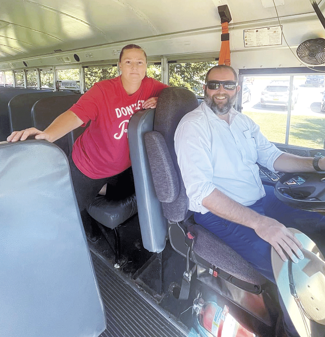 McKENZIE &mdash; Dr. Justin Barden is in his first three months of service as the director of schools in McKenzie. One day last week, he temporarily accepted another assignment: substitute bus driver. With the assistance of his volunteer navigator, Amanda Cowan, they safely transported students from McKenzie Special School District.