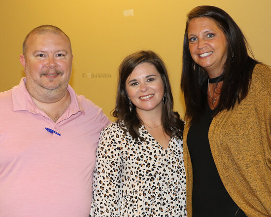 Pictured (L to R): McKenzie Rotary Club President Jason R. Martin, Executive Director of Northwest TN Tourism Kasey Muench, and Rotary Club Vice President Christy Williams.