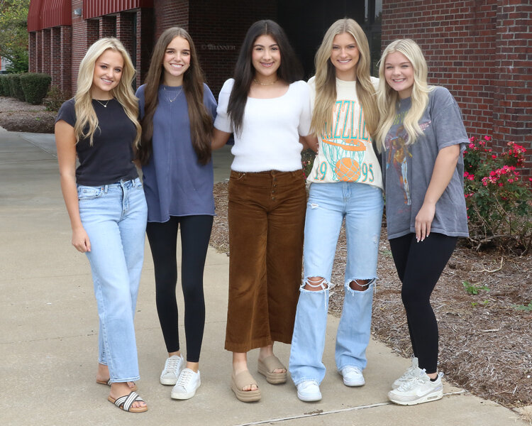Candidates for the 2023 MHS Homecoming Queen (L to R): Brett Toombs, Allie Mansfield, Jackelyn Padilla, Belle O&rsquo;Brien and Parker Lyons. The coronation ceremony is Friday, October 6, 6:30 p.m. at Rebel Stadium.