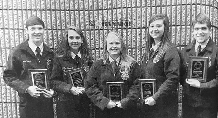 10 Years Ago &mdash; MHS students attended the FFA Convention and received their state degrees. Pictured (L to R): Brice Webb, Callie Gierhart, Katelyn Bostwick, Alison Garrett and Travis Prather.