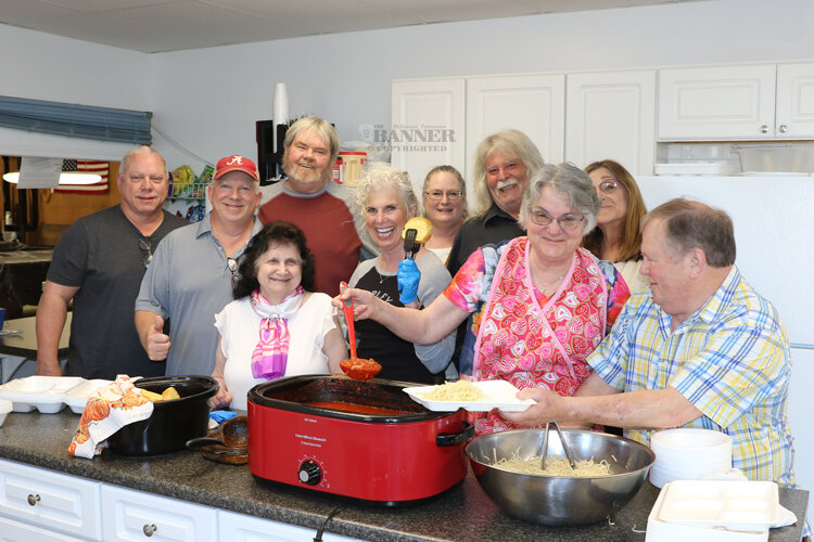 McKenzie Senior Center volunteers host a spaghetti dinner to benefit McKenzie United Neighbors.