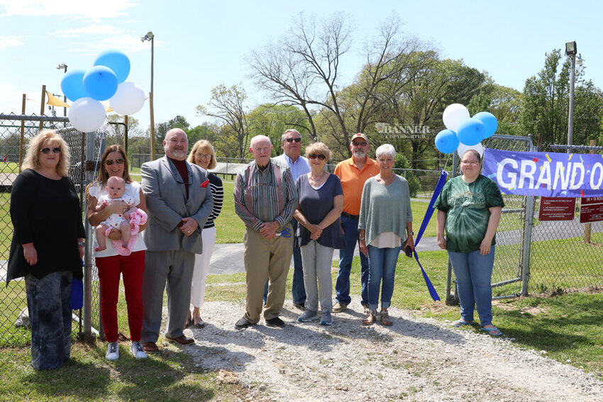 Trezevant Mayor Bobby Blaylock cut the ribbon to Trezevant Community Park on Sunday, April 14. City officials, citizens, and major contributors were in attendance at the event.