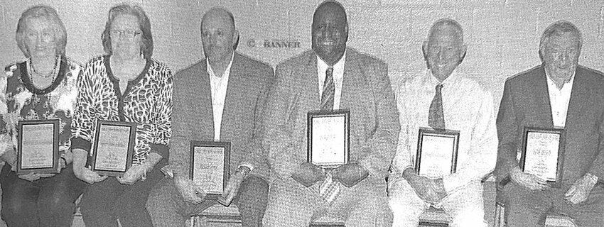 Angela Beecham Bartholomew, Carie Neal Bradfield, representing her mother inductee Bette Smith Edwards, Michael Hayes, Patrick Hicks, Malcolm Pendergrass, and Luke Welch were all inducted into the Carroll County Hall of Fame.