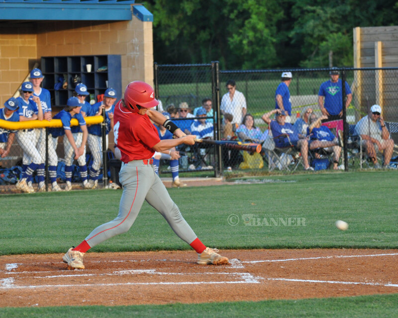 Jake Cassidy of McKenzie takes a cut against Gordonsville in the opening round.