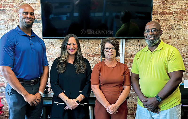 Pictured are Eugene Johnson and Alex Sadler, both of TVA, Monica Heath of the Industrial Board, and Craig Hobson, the newly installed member of the Industrial Board.