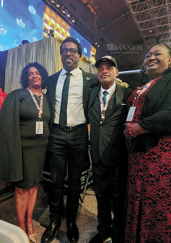 Patrick Willis was joined by members of his family. (L to R): Ella Milam (aunt), Patrick Willis, Ernest Willis (father) and Doris Chappell.