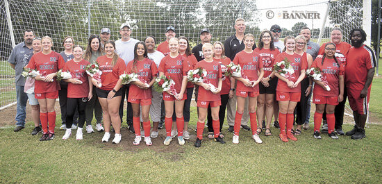 McKenzie Middle School eighth graders (L to R): Meghan Cowan with parents Brent and Amanda Cowan, Genesis Banuelos with mother Megan Morgan, Kamyah Gordon with parents Ashley and David Gordon, MaKayla Dabbs with parents David and Amanda Dabbs, Ellie Doede with parents Jeremy and Jennifer Doede, Sophie Dameron with parents Steven and Danita Dameron, Alleigh Britt with parents Jeff Britt and Jennifer and Paul Horton, Claire Kee with parents Courtney and Benji Kee and Ava Graham with parents Melissa and James Graham.