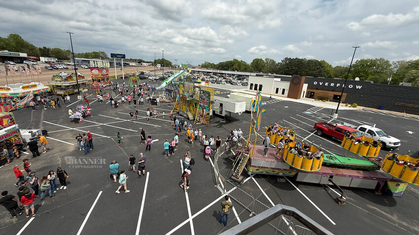 The view from the ferris wheel of Overflow Church’s Easter Community Carnival.