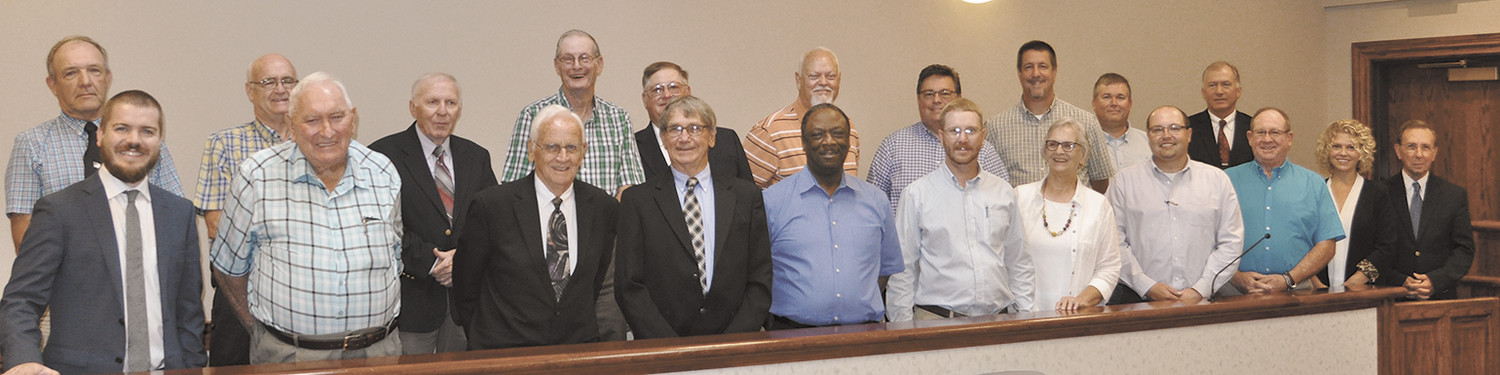 County Commissioners  and Mayor Butler (Front Row): Mayor Joseph Butler, and commissioners John Mann, Larry Spencer, Steve Parker, Willie Huffman, Jeremy Fowler, Paula Watkins, Brian Winston, Vince Taylor, Lori Nolen, and Joel Washburn. Back Row (L to R): Johnny Blount, Jimmy McClure, Bobby Argo, Ronnie Murphy, Hal Eason, Manuel Crossno, Jeff Carter, John Austin, Darrell Ridgely, and Randy Long.