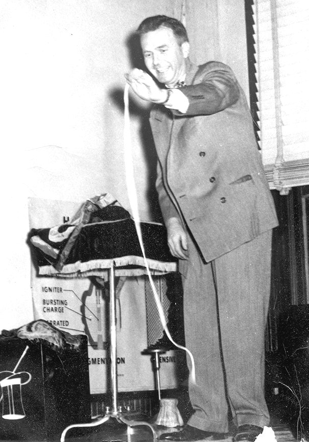 McKenzie Businessman and Magician, Red Summers is pictured in the early 1950s. The greatest magic trick of his career attracted one of the largest crowds in McKenzie at that time.