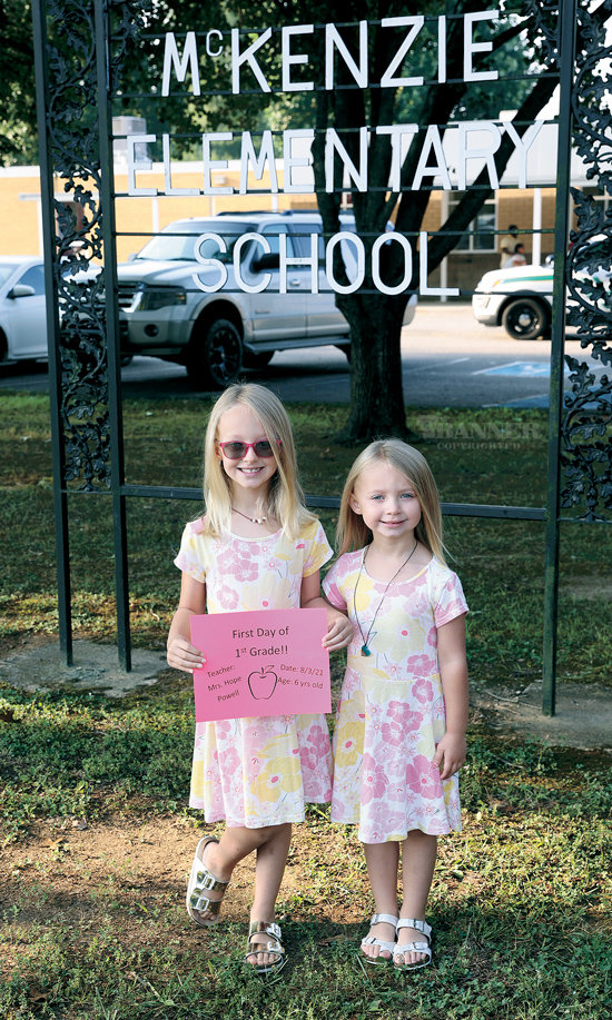 Alicyn and Aubry Ninness. Alicyn is a first grader and Aubry is in pre-K.