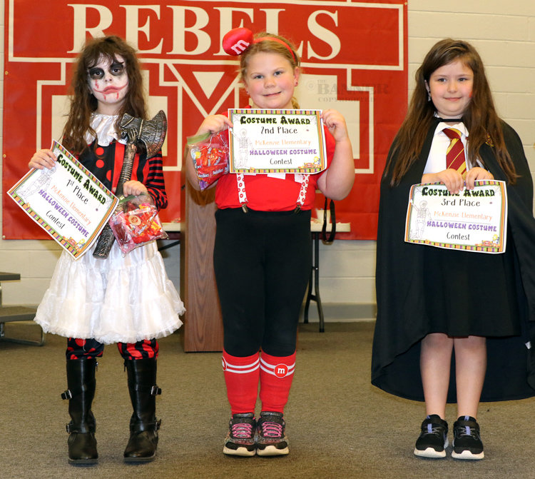 Second Grade: Addison Brown, Anna Kate Tucker and Emilee Harris.