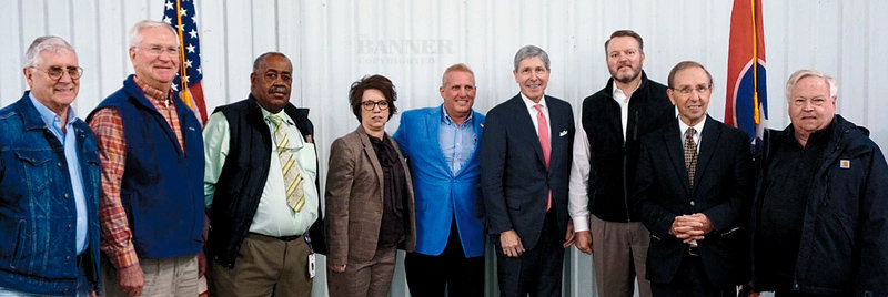 McKenzie Industrial Board with Commissioner Rolfe (L to R): Dennis R. Coleman, Keith Priestley, Ricky Price, Monica Heath (executive director), VP Racing CEO Alan Cerwick, ECD Commissioner Bob Rolfe, Larry Smith, Joel Washburn and Gary Simmons.