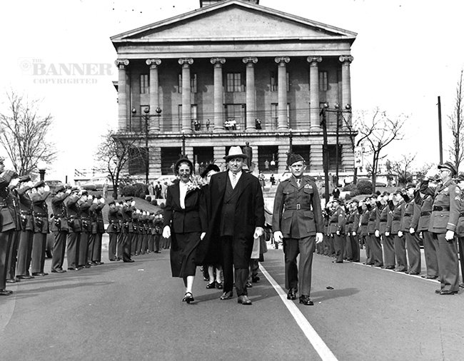 Ida and Gordon Browning took part in his inauguration parade in front of the Capitol in Nashville.