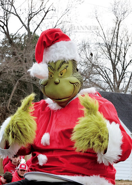 The Grinch visited the parade.