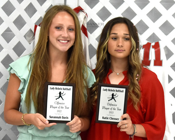 Softball Offensive Player of the Year — Savannah Davis.  Defensive Player of the Year — Katie Chesser.