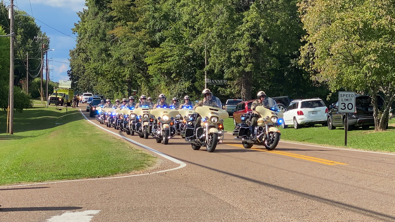 THP and other law enforcement agencies’ motorcycles participated in the funeral processional.