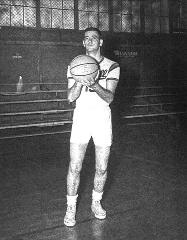 Dale Kelley taking time to practice his basketball skills in 1962.